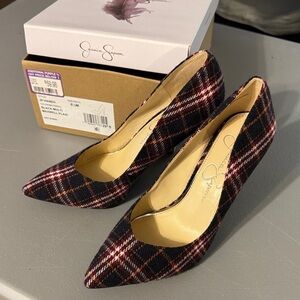 Jessica Simpson Plaid Heels size 6.5